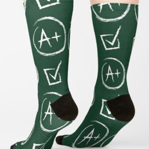 A-Plus And Checks Fashion Print Socks