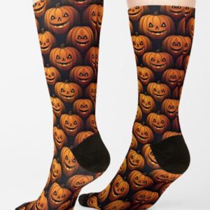 Smiling Pumpkin Heads Fashion Socks